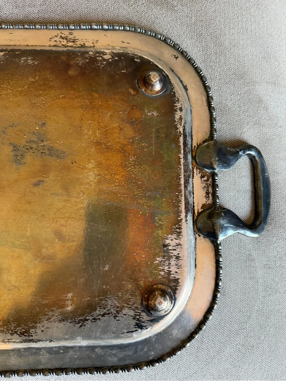 Vintage Sheffield  Silver Co. Silver on Copper Serving Tray